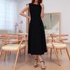 New Spring and Summer Sleeveless Vest Solid Color Women's Dress with A Cinched Waistelegant and Versatile Long Dress