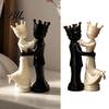 Symbolische Gezelschap Beeldjes Cadeaus 1 Paar 3D Geprinte Koning en Koningin Koppelfiguren, Schaakstijl Dansende Abstracte Beeldjes Liefdes Beeldje, Romantisch