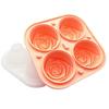 3D Rose Ice Molds Kitchen 2.5 Inch Small Ice Cube Trays Make 4 Grids Cute Flower Shape Silicone Rubber Fun Ice Ball Maker