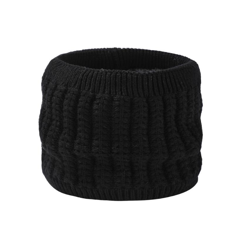 

Men s scarf winter new velvet thermal pullover neck cover women s thickened knitted solid color scarf чёрный