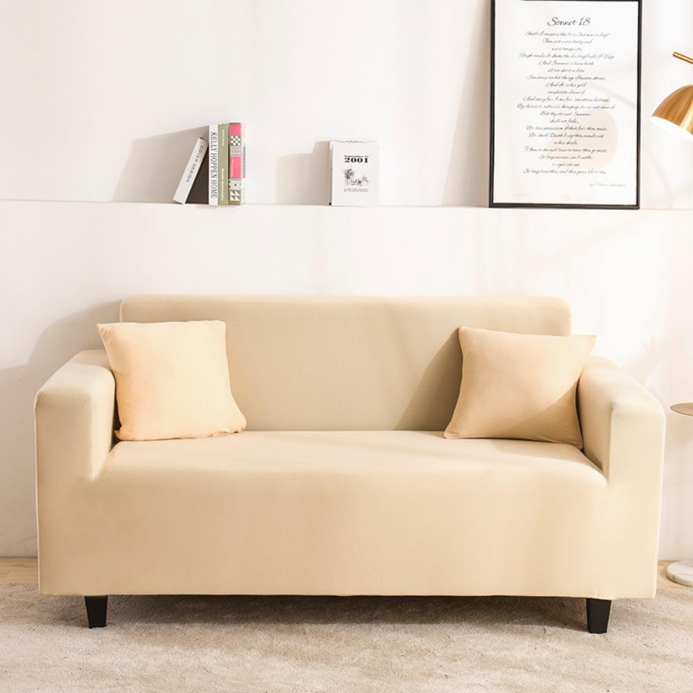 Milk Silk Sofa Cushion Printing All-inclusive Solid Color Lazy Cover Elastic Three-person Sofa Cover