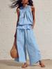 European & American Women's Retro Bohemian Ruffle Cotton-Linen Two-Piece Set for Spring and Summer 2026