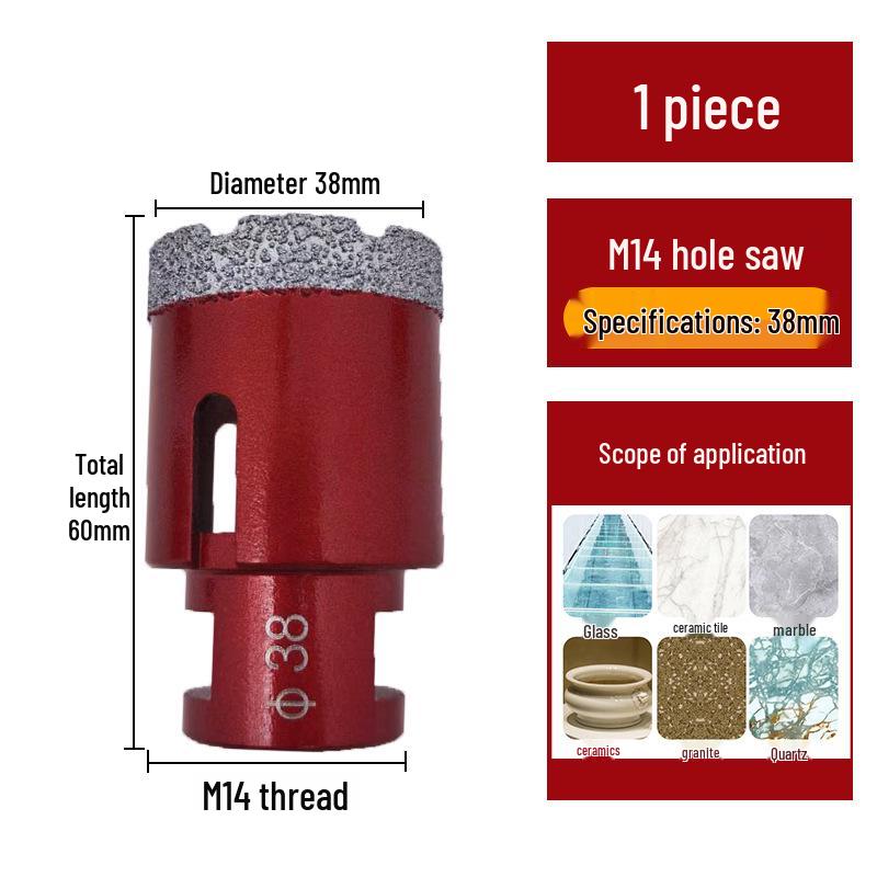 Pânză diamantată brazată M14 pentru gresie, marmură, piatră, sticlă - Bit de găurit pentru polizor unghiular pentru mărirea găurilor