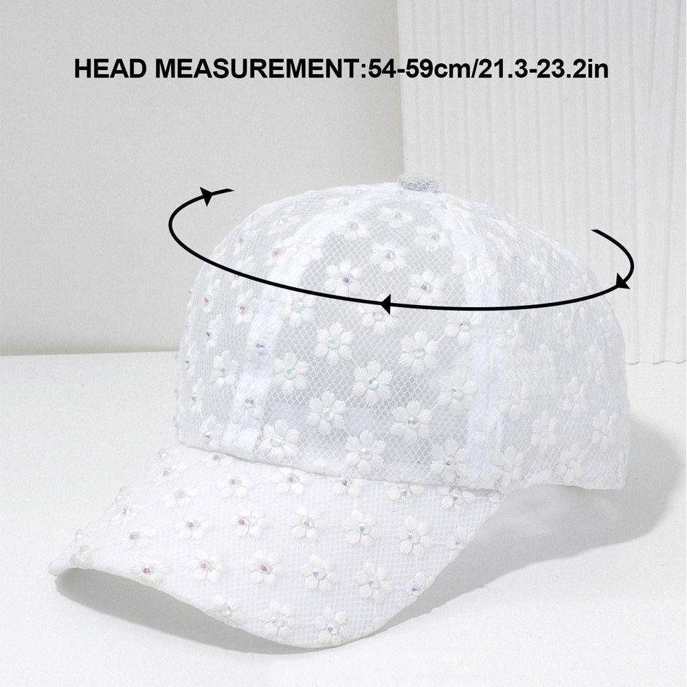 Gorra de Béisbol Ligera de Verano Bordado de Flores Sombrero para el Sol para Exteriores Moda Femenina