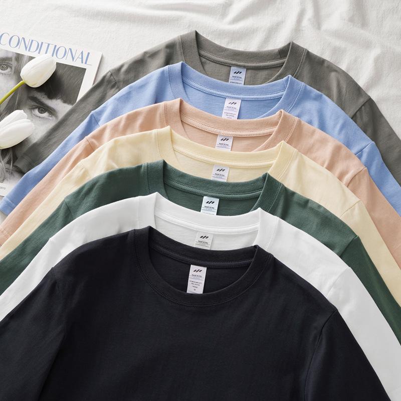 T-shirts Women Short Sleeve Solid Multicolor O-neck Basics Simple Casual Leisure Loose Soft Breathable Classic Unisex Cotton
