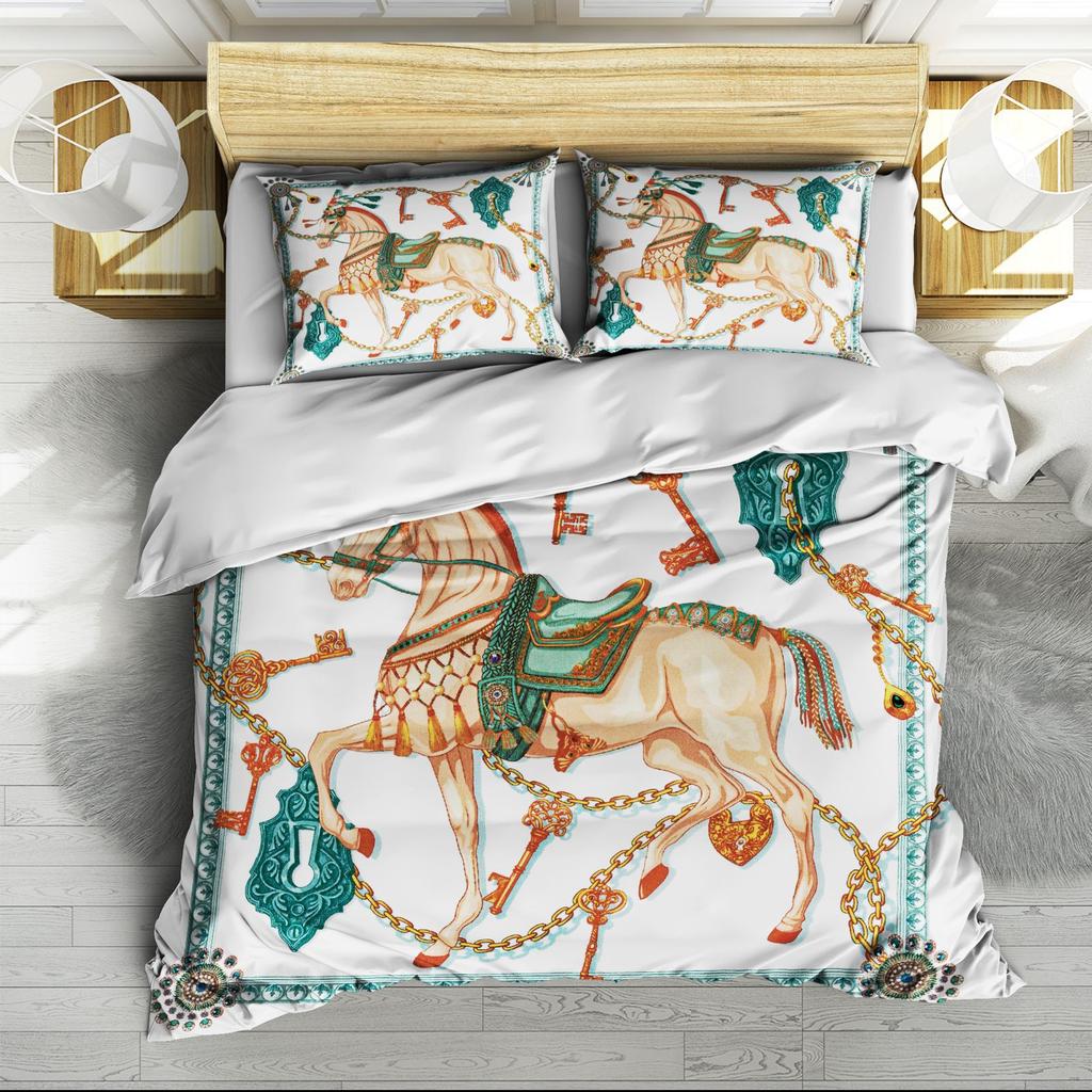 3D Digital Printing Three-Piece Quilt Cover Bed Sheet Kit