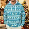 Men's Long Sleeve Christmas Print Pullover Hoodie for Holiday Party and Everyday Wear