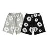 Sommer Herren Shorts Blumenmuster Kordelzug Elastischer Bund Locker Taschen Falten Urlaub Strand Sport Lässig Hauskleidung Kurze Hosen weniger