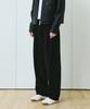 Beleudeunua Pleated Wool Belt Curve Slacks (Black)
