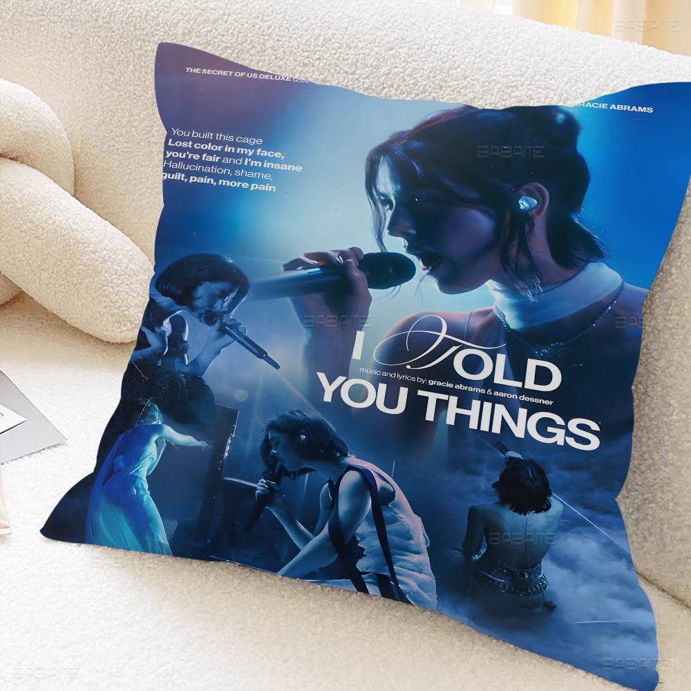 Gracie Abrams Hot Singer Cushion Cover Decorative Pillow Sofa Home Decor Case Pillow Cases