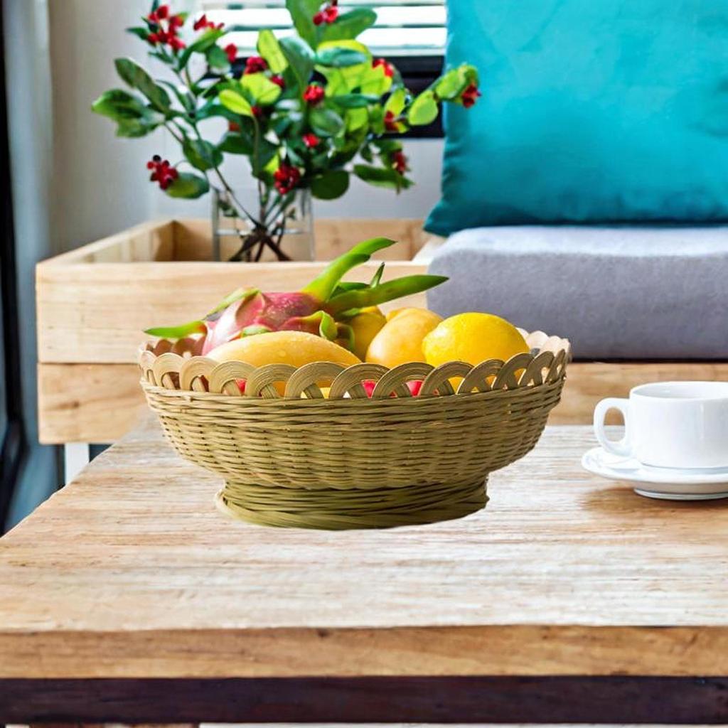 Bamboo Basket, Fruit And Vegetable Holder, Handmade, Rustic, Housewarming Gift, Rack, Storage