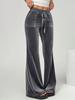 Autumn/Winter Women's European & American Flared Velvet Pants - Slimming, Casual, Commuter Style