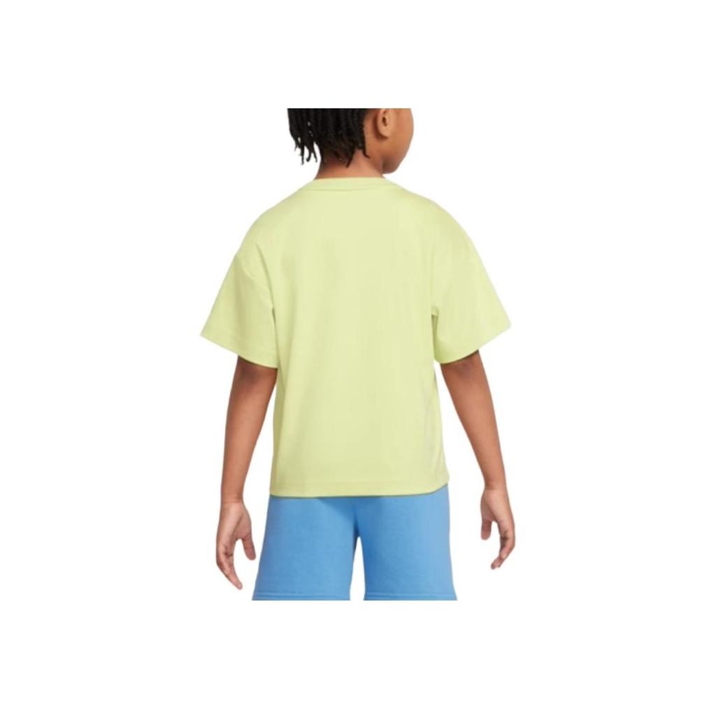 Nike T-Shirt Just Believe Round Neck Cotton Fashion Short Sleeve Kids Tops Bright-Lime II3062-383