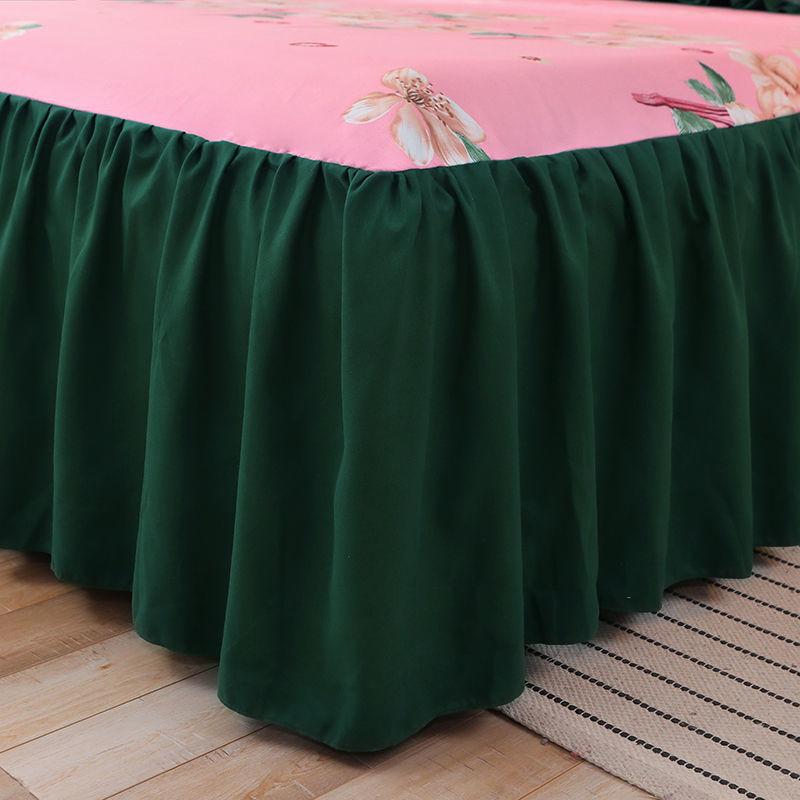 3-częściowy zestaw spódniczek na łóżko, pogrubiona, szlifowana, narzuta na łóżko, prześcieradło z dopasowaną gumką, miękka, antypoślizgowa, spódniczka na łóżko w rozmiarze King Queen