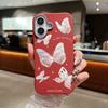 Butterfly Pattern Leather Texture Slim Soft Case Shell For iPhone 16 Pro Max 15 14 Pro 13 12 11 Matte Lens Protection Shockproof TPU Phone Cover