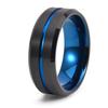 2026 Jewelry 8MM Wide Face Groove Diagonal Ring Men's Fashion Unisex Style Ring Accessories