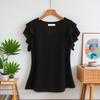 Übergröße Damen Chiffon Sommer Top - Kurzarm, Locker, Doppellagig, Bauchkaschierend, Stilvolles und Vielseitiges Hemd