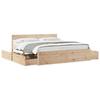 VidaXL Cadre de lit avec tiroirs 200x200 cm bois massif de pin, meuble de chambre à coucher, sommier, lit en bois, lit, lit 3282336