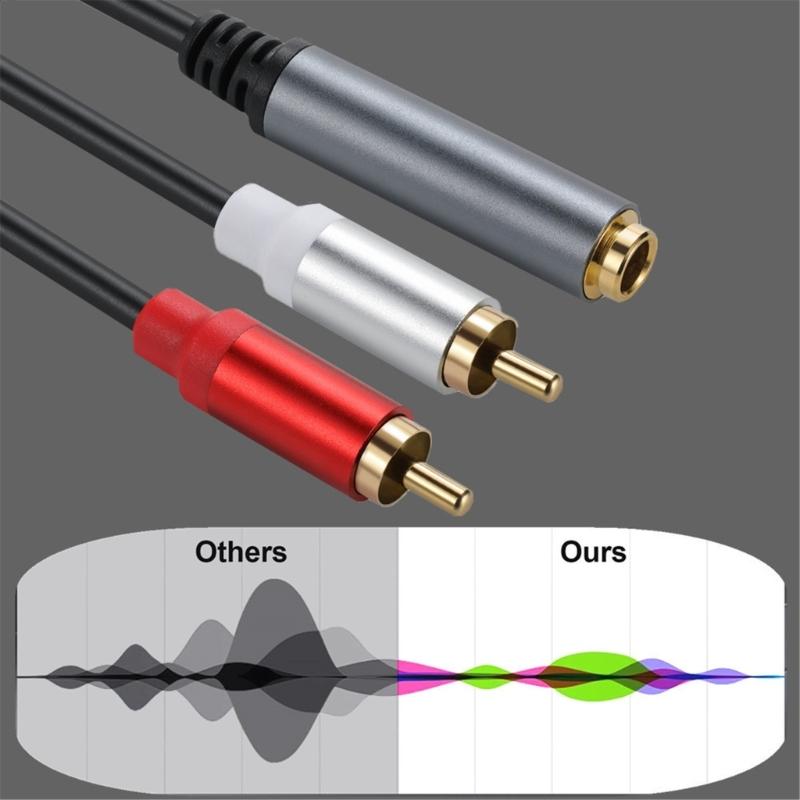 2 RCA to 6.35mm 1/4 Female Adapter Cable 6.35mm to RCA Adapter 1/4inch Stereo Female to 2 RCA Male Y Splitters