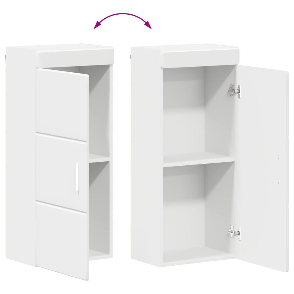 Wall Mounted Bathroom Cabinet with Shelf TULUM White 37 X 24.5 X 86 Cm