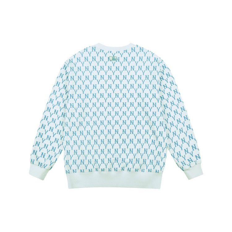 MLB Old Flower Sweatshirts Unisex Blue Crew Neck Moderate Regular 31MTM1111-50W