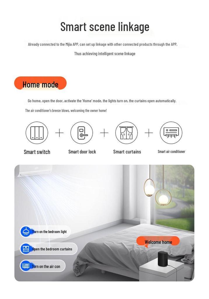 Smart Switch Panel with Mijia App: Dual Control, Xiaoai Tongxue Voice Support, Remote Control, Single Zero Fire, Four-Way.