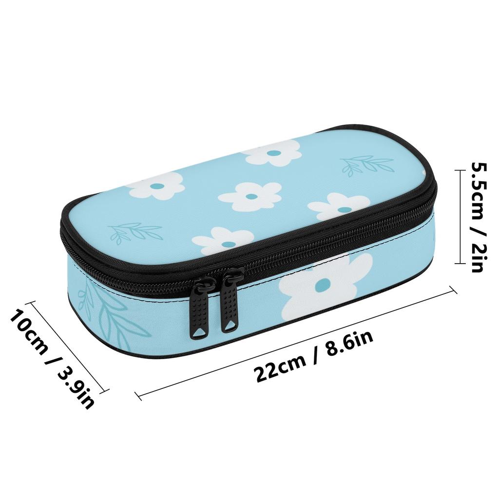 Pencil Case Structured Strong Polyester Fabric Easy Open Zipper with Main Compartment Mesh Pocket and Pen Slots for Everyday Study