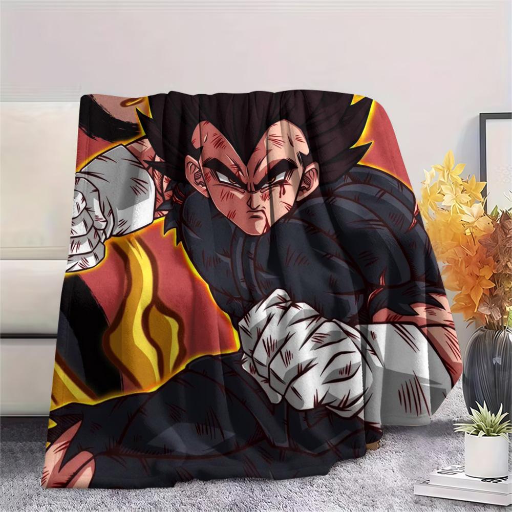 1PC Vegeta Print FlAannel Blanket, High quality Comfortable for All Seasons, Home Decor, Warmth and Comfort