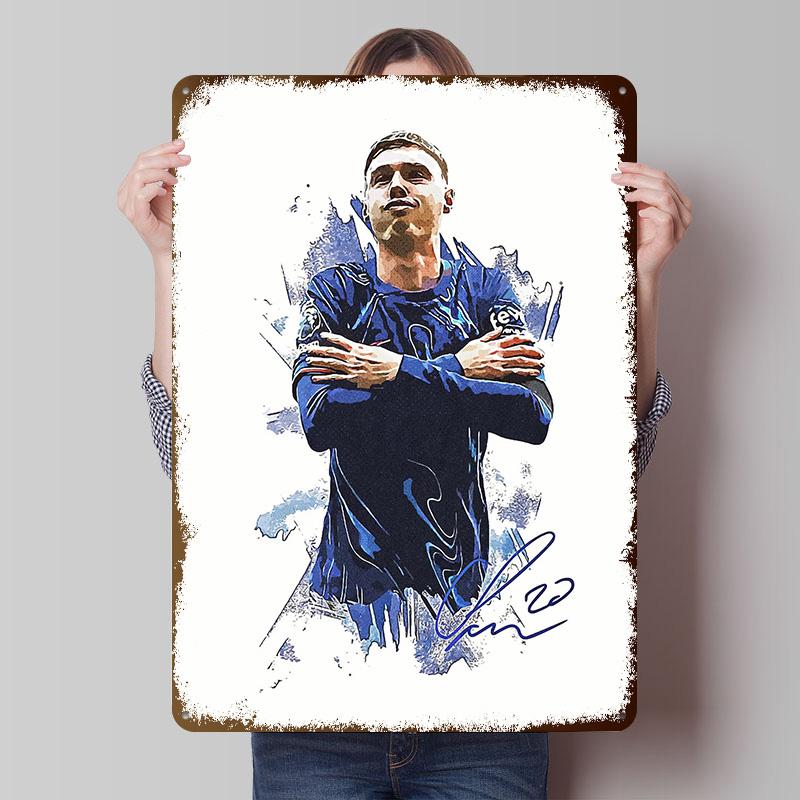 Cole Palmer Portrait Metal Poster Customized Wall Art Retro Vintage Tinplate Signs for Man Cave Office Decoration Gaming House