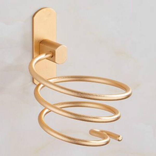 

Полка для фена, алюминиевый настенный держатель для ванной комнаты, полка для хранения золотой