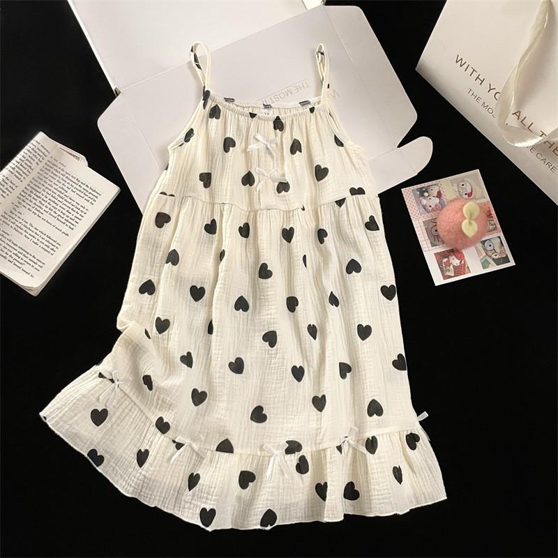 Girls Cotton Sleeveless Nightdress Princess Style Sleepwear Ages 8 Thin Lightweight Pajama Dress