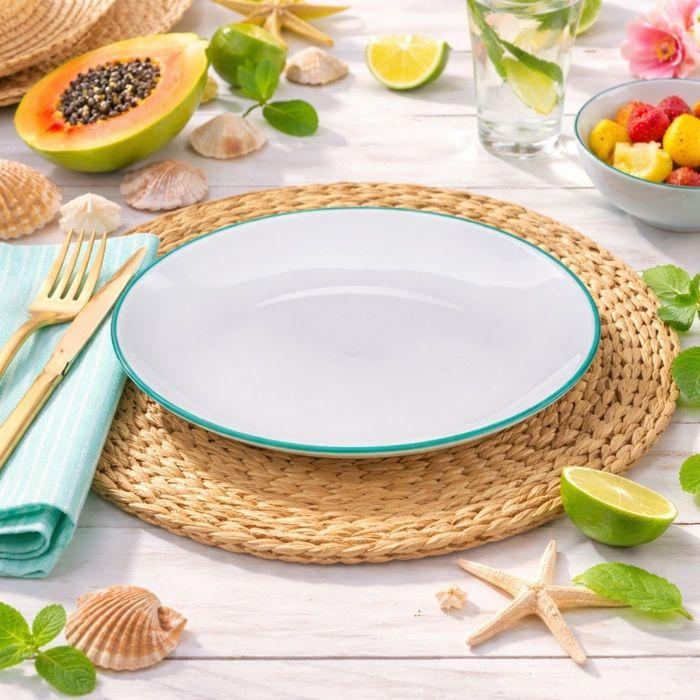 Assiette plate 25cm Collection Pastel bleu petrole