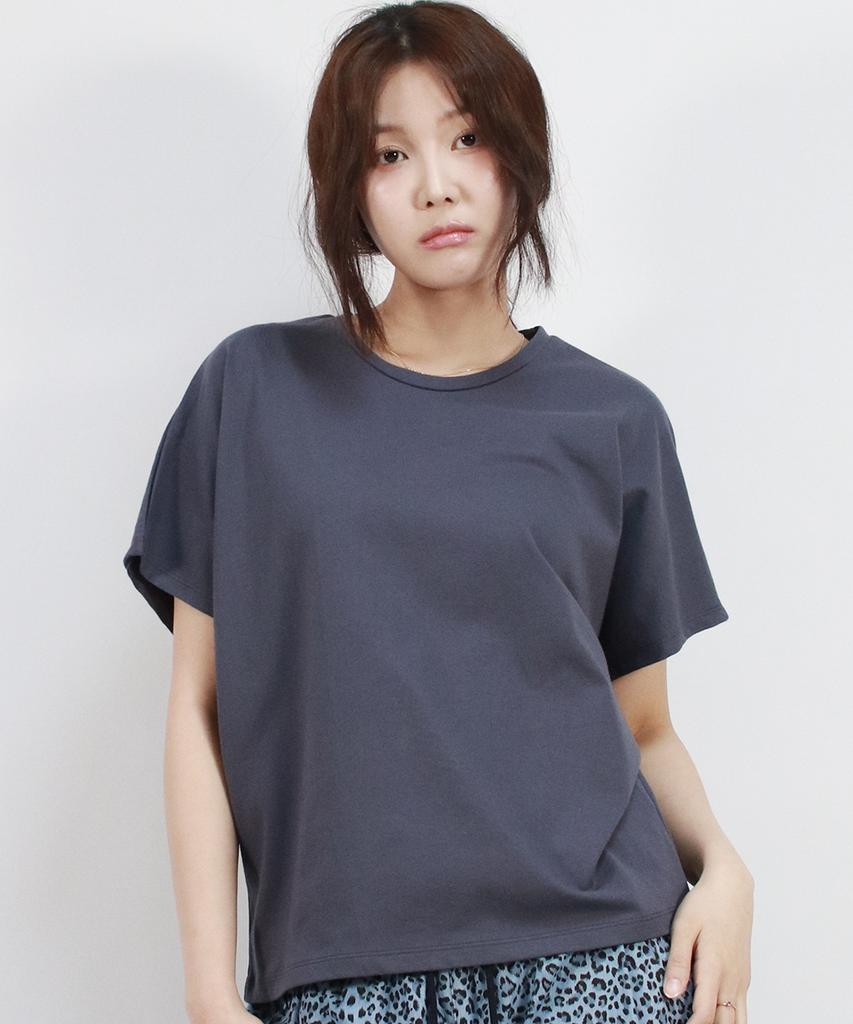 Deumakeu Standard Fit Solid French T-Shirt Navy