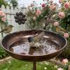 Traditional Antique Bronze Bird Feeder For Outdoor Use With Spacious Bowl To Accommodate Multiple Birds