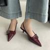 Fashion SUOJIALUN New Brand Women Sandal Shoes Fashion Pointed Toe Shallow Ladies Elegant Slingback Shoes Shallow Dress Pumps Shoes