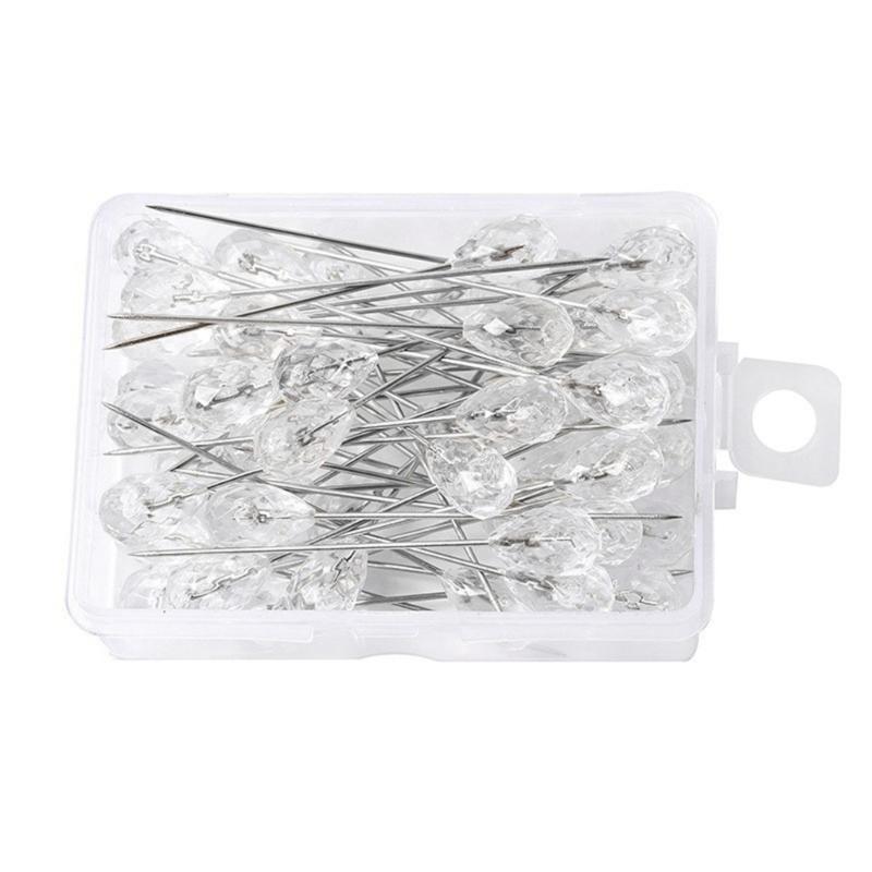 50/100/150/200Pcs Crystal Diamond Head Pins 1.5inch Diamond Head Straight Pins, Steel Bouquets Pins Corsages Flower Pins