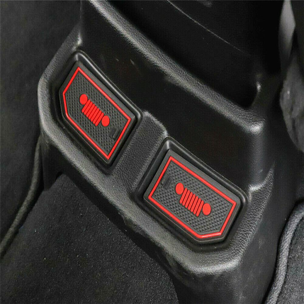 For 2018 Jeep Wrangler JL JLU Accessories Door Mats Gate Slot Mat Cup Pads Red