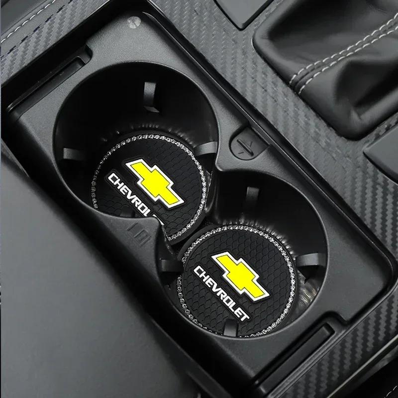 1/2PCS Car Coaster Water Cup Bottle Holder Anti-slip Pad Mat For Chevrolet Colorado Cruze Spark Captiva Malibu Trax Aveo Camaro