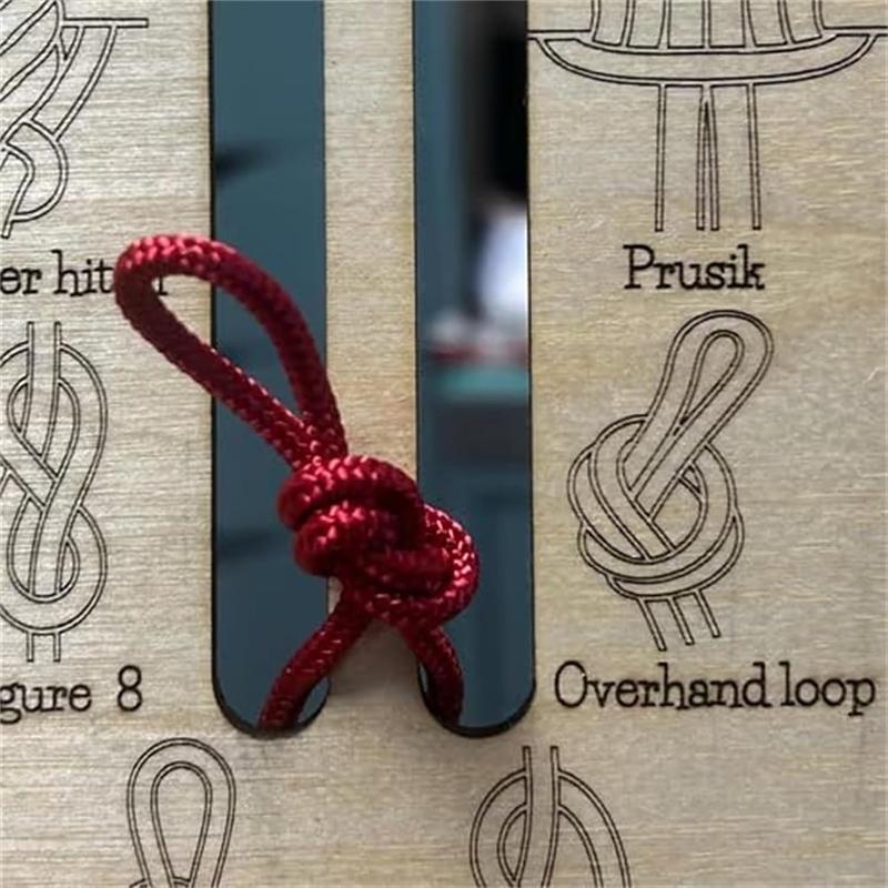 Knot Tying Practice Board Kit Learn Knot Training Board with Stand & 3 Ropes Set