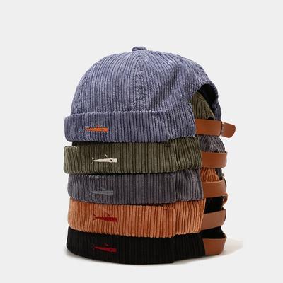 New Style Corduroy Landlord Hat Men and Women Street Fashion Hip Hop Gauze Hat Retro Small Fish Hat