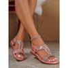 New Cross-border Rhinestone Flower Art Retro Fairy Style Versatile Flat Sandals Women's Shoes