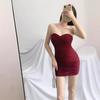 Dress female sexy temperament royal sister wind mesh splicing tube top skirt summer new slim fit solid color hip wrap skirt