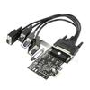 PCIe 4 Port RS232 Serial Adapter Card With Breakouts Cable For Low Profile Slot Computers