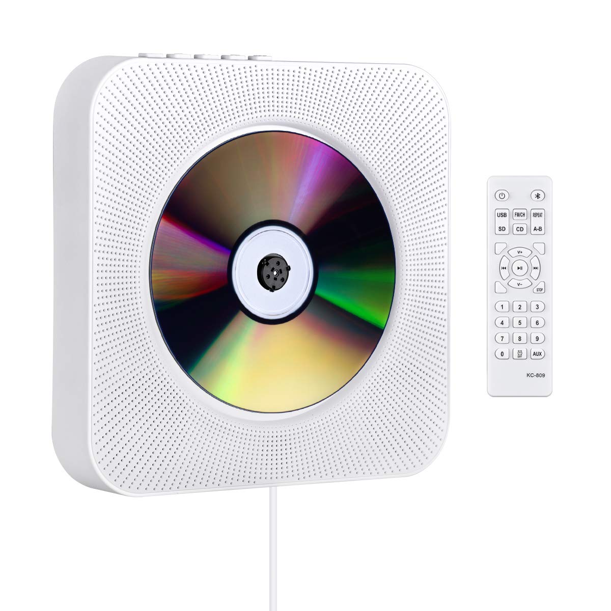 

Multi-function CD Player, Stand & Wall-Mounted, Pull Switch, Gueray Blue 4.2, USB Compatible, MicroSD Card, LED Display, New Version Remote Control,