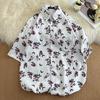 Hong Kong Style Vintage Sunflower Floral Shirt - Unisex Casual Short Sleeve