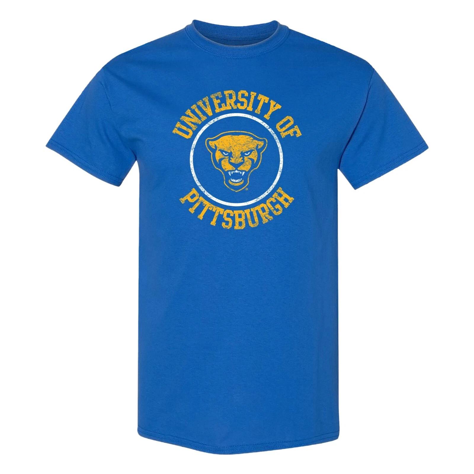 Pittsburgh Panthers Distressed Circle Logo T-Shirt - Royal S