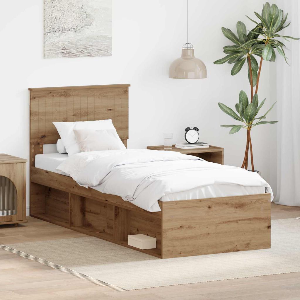 Bed Frame Craft Oak 75 x 190 cm Solid Pine Wood