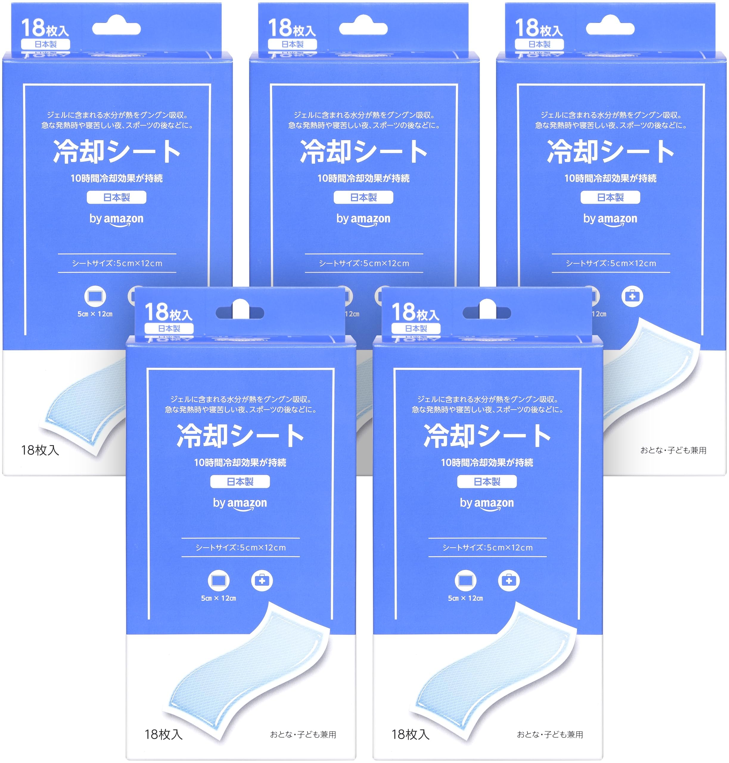 

Охлаждающие салфетки от Amazon 90 салфеток x 5 (18 комплектов) светло-синий