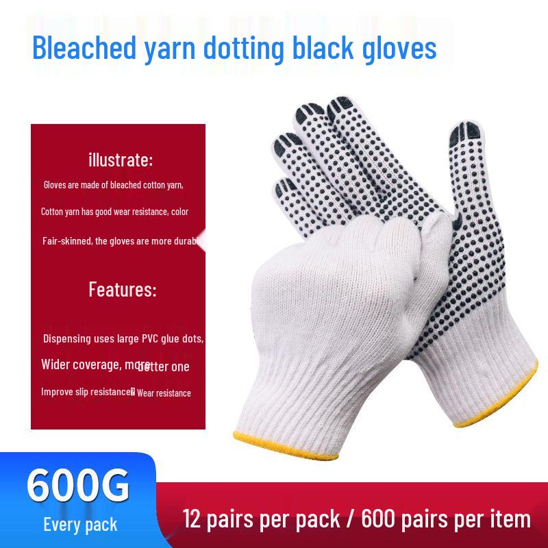 Thickened Non-Slip Dot Plastic Gloves for Construction and Handling - Wear-Resistant