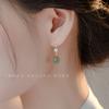 Natural Hetian jade and freshwater pearl earrings with a gentle temperament, niche non-pierced ear clips, light luxury and high-end